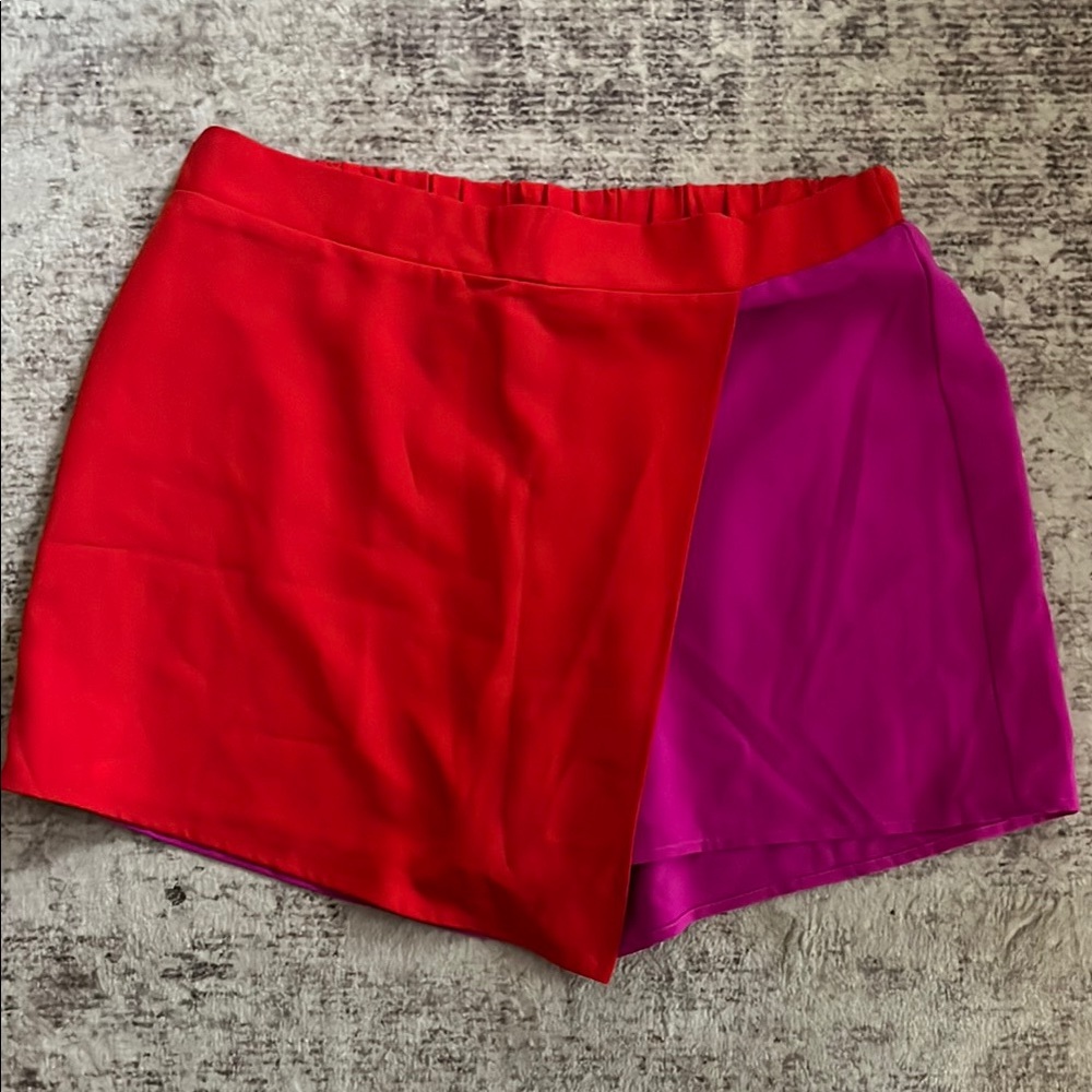 Colorblock Red and Purple Women's Shorts